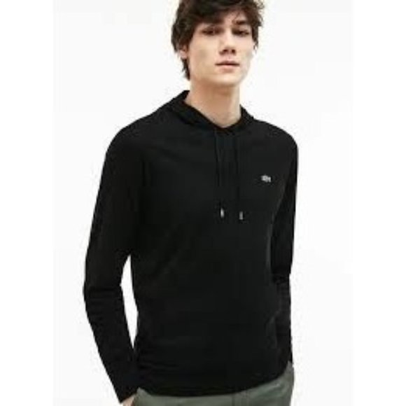 Lacoste Other - Lacoste Mens Long Sleeve Hooded Jersey Cotton T-Shirt Hoodie Black 7